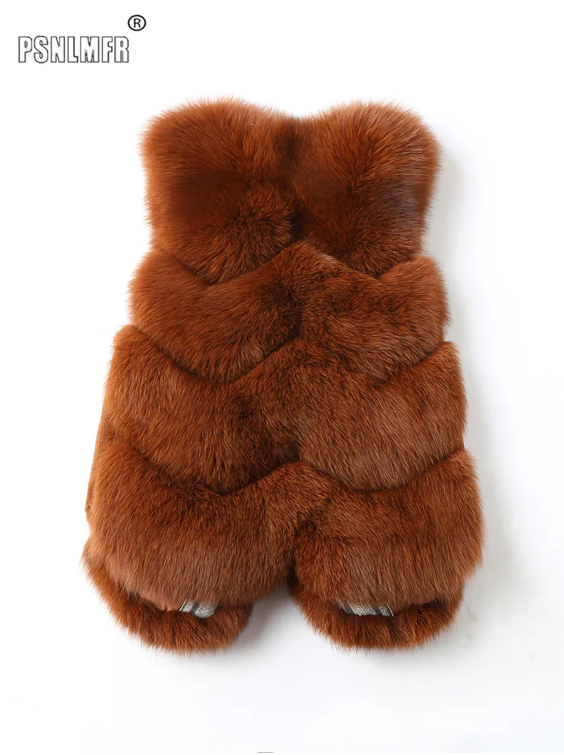 Высококачественная Роскошная жилетка из натурального меха лисы матового цвета