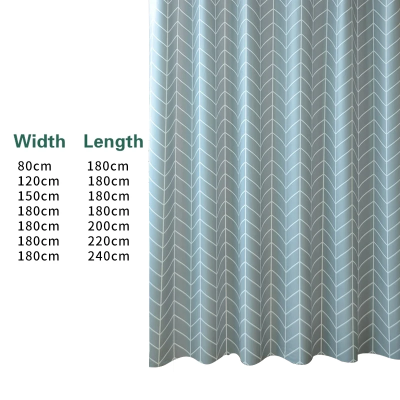 

Modern Style Shower Curtains Blue Plaid Bathroom Curtain Waterproof Partition Curtain Bathtub Mildew Bath Screens With Hook