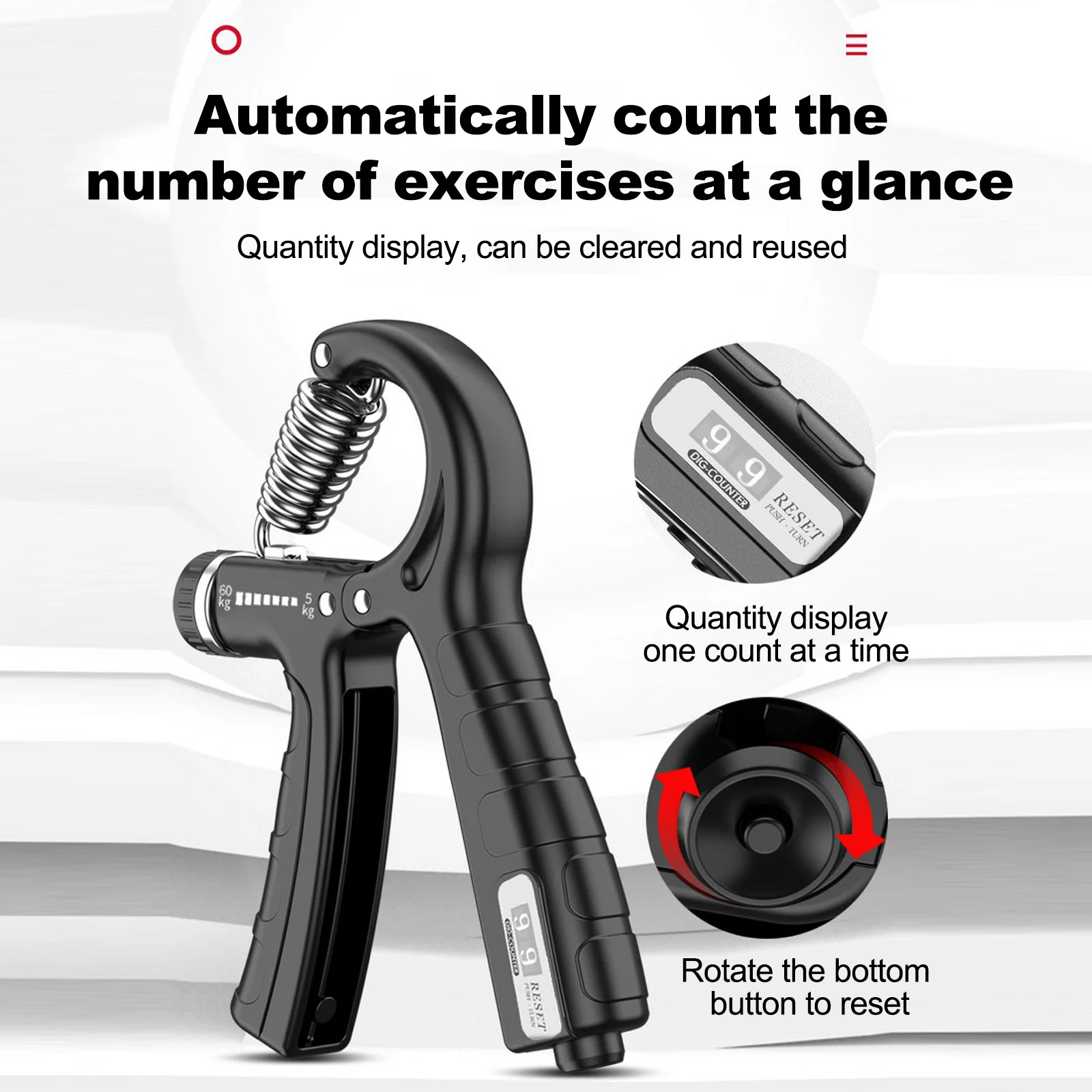 

5-60 кг регулируемый счетчик тяжелый захват для пальцев для запястья силовой тренажер для рук пружинный ручной эспандер тренажер фитнес обор...