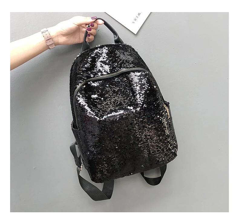 Блестящий женский рюкзак с блестками, большая вместительность, Mochila Feminina, кожаный рюкзак для девочек, дорожные школьные сумки XA113H