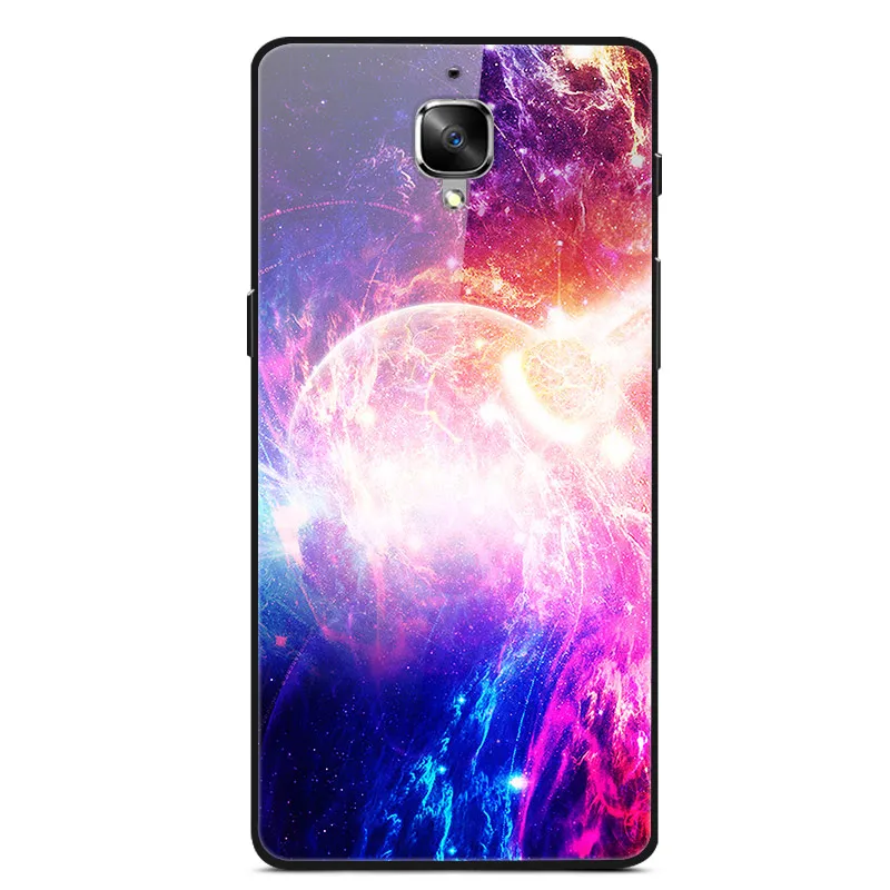 

Glass Case For Oneplus 3T Phone Case Phone Shell Phone Cover Back Bumper Star Sky Pattern