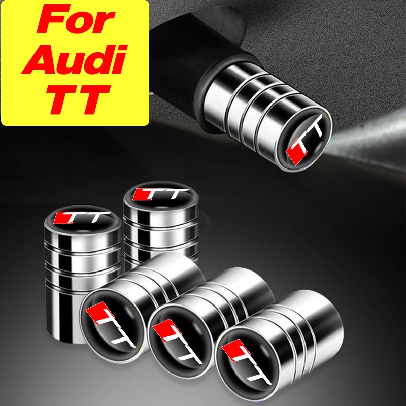 

4Pcs Car Wheel Tire Valve Stem Caps Cover Copper Chrome Plating Car Accessories For Audi TT A1 A3 A4 A5 A6 A7 A8 Q3 Q5 Q7 Sline