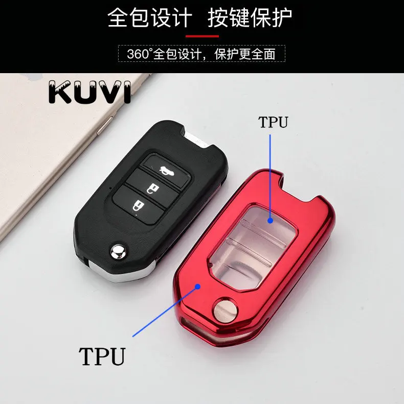 Чехол для ключей из ТПУ чехол защитный Honda Civic CR V Accord Jade Crider Odyssey 2015 2018 HR V|Футляр