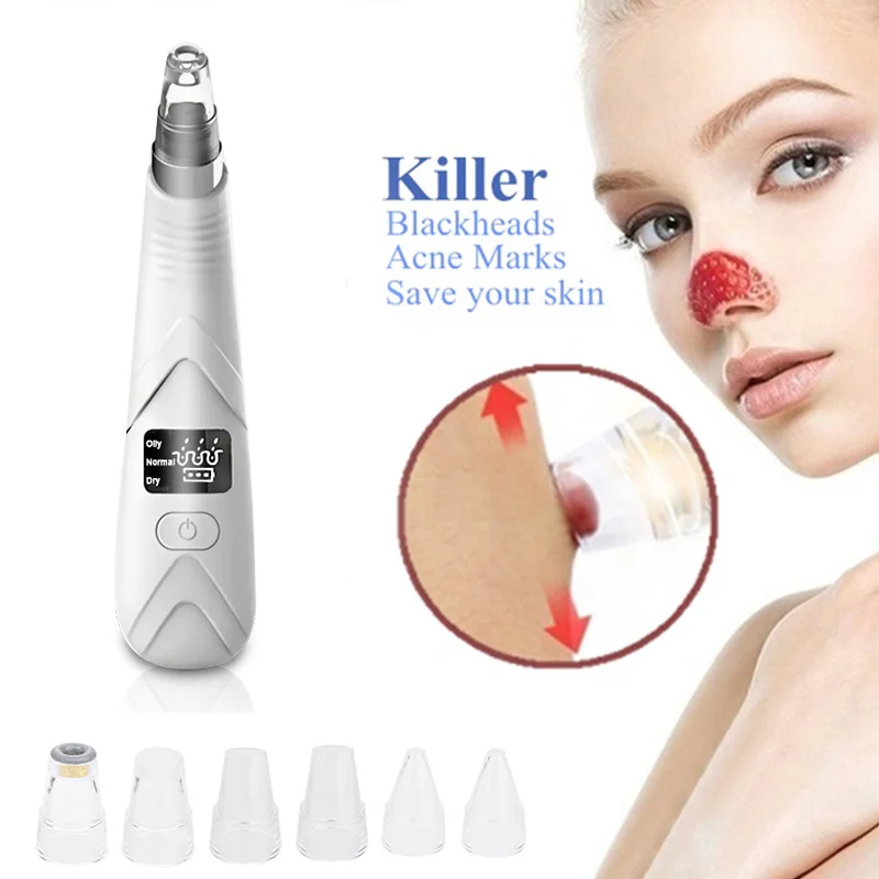 Вакуумный отсос угрей для носа и лица Очиститель пор акне черная голова Удаление