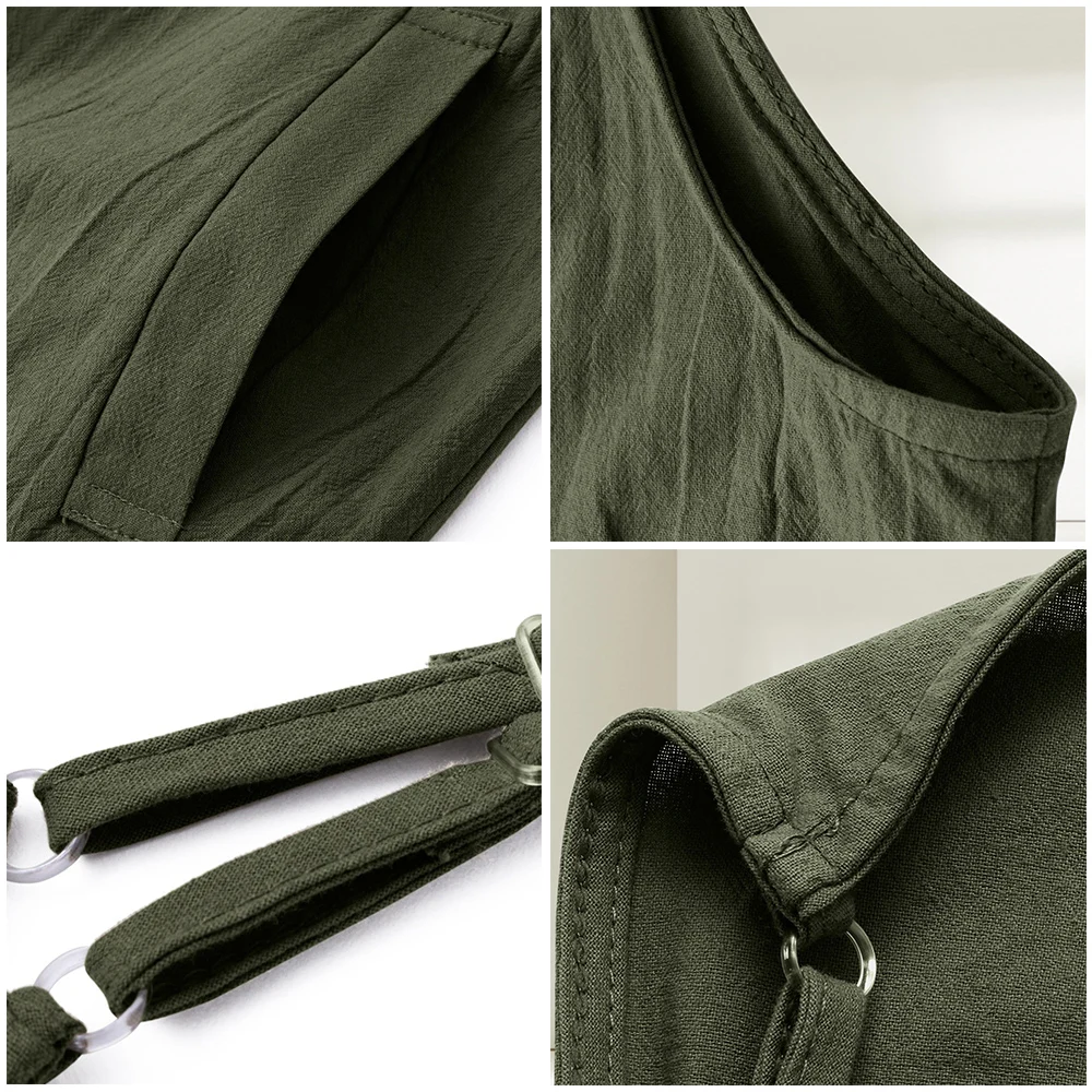

2021 Women Casual Straps Jumpsuit Solid Color Cotton Linen Wide Leg Pants Summer Oversized Jumpsuits Overalls Loose Long Pants