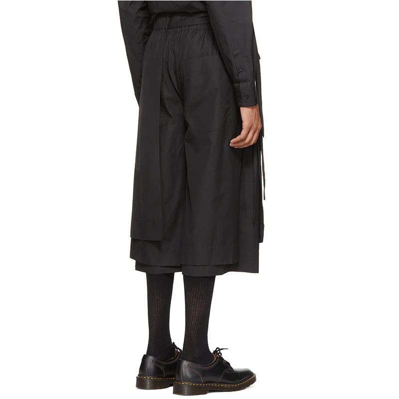 Новинка весна-лето мужские Многослойные разборные брюки и шорты черная супер