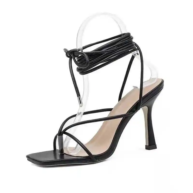 

2021 summer new high heels women's large cross strapped ROMAN SANDALS