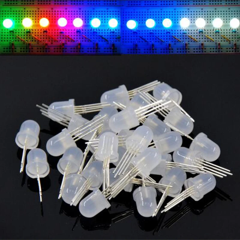 Круглые разноцветные неоновые светодиодные RGB чипы dc 5 в мм 8 IC F5 F8 Arduino матовые
