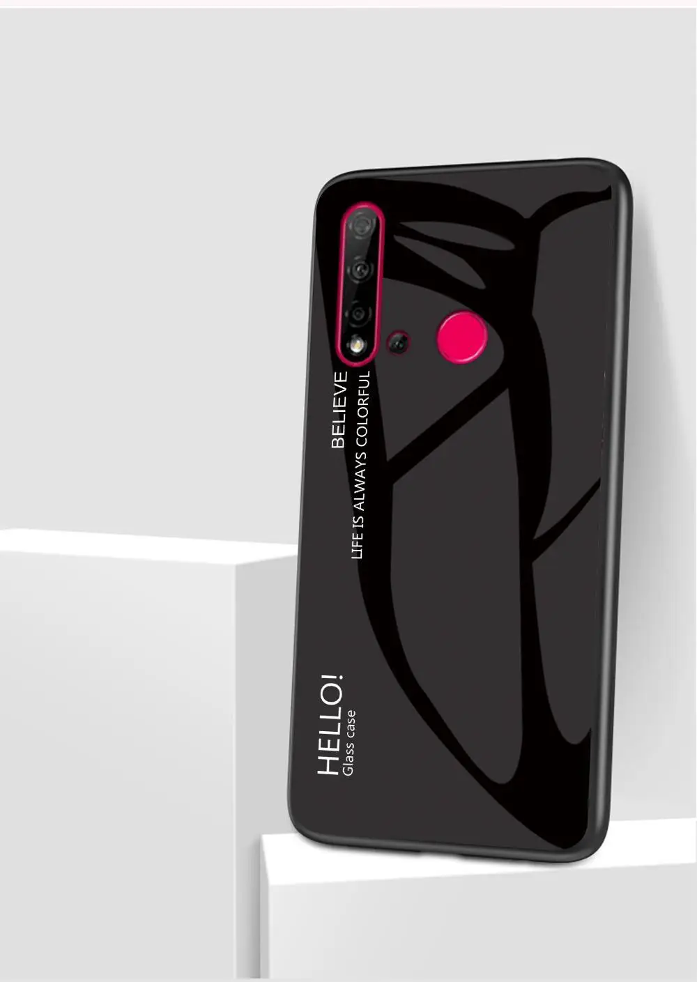 Градиентный чехол из закаленного стекла для huawei P Smart Z plus Nova 5 5i P20 Lite Mate20 P30 Pro Honor 8X 8C 10i 20i Slim Case Capa