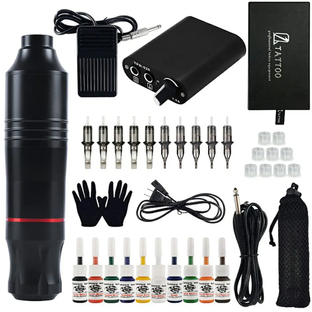 1 Set EU/US Plug Lightweight And Portable Tattoo Pen Set Rotary Makeup Tattoo Pen Machine Motor Tools For DIY Tattoo