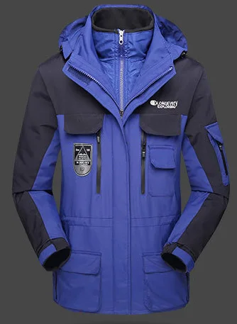 men dark blue Топ для мужчин и женщин, куртка, пальто, Осень-зима, для катания на лыжах, рыбалки, пуховики, ветровка для мужчин, водонепроницаемая Женская куртка для кемпинга и пешего туризма - Цвет: men dark blue