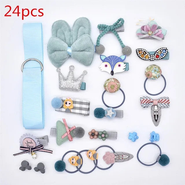 Детские заколки для волос с милым цветочным бантом 24 шт. |