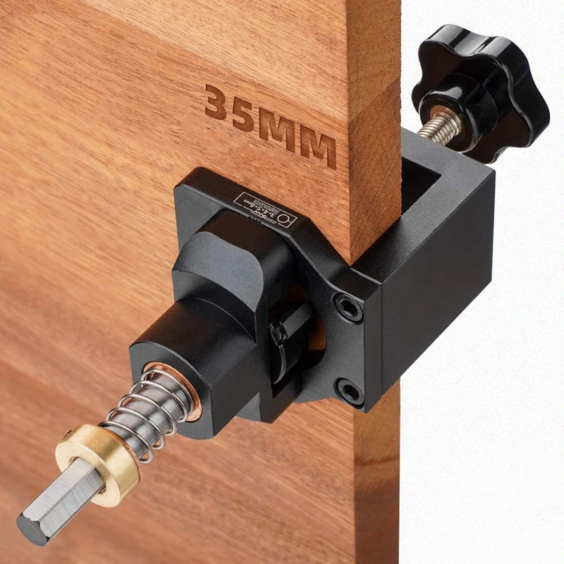 

35mm Concealed Hinge Jig with Clamp Drill Bit Drilling Punch Locator Kit Woodworking Cabinet Door Installation Tool