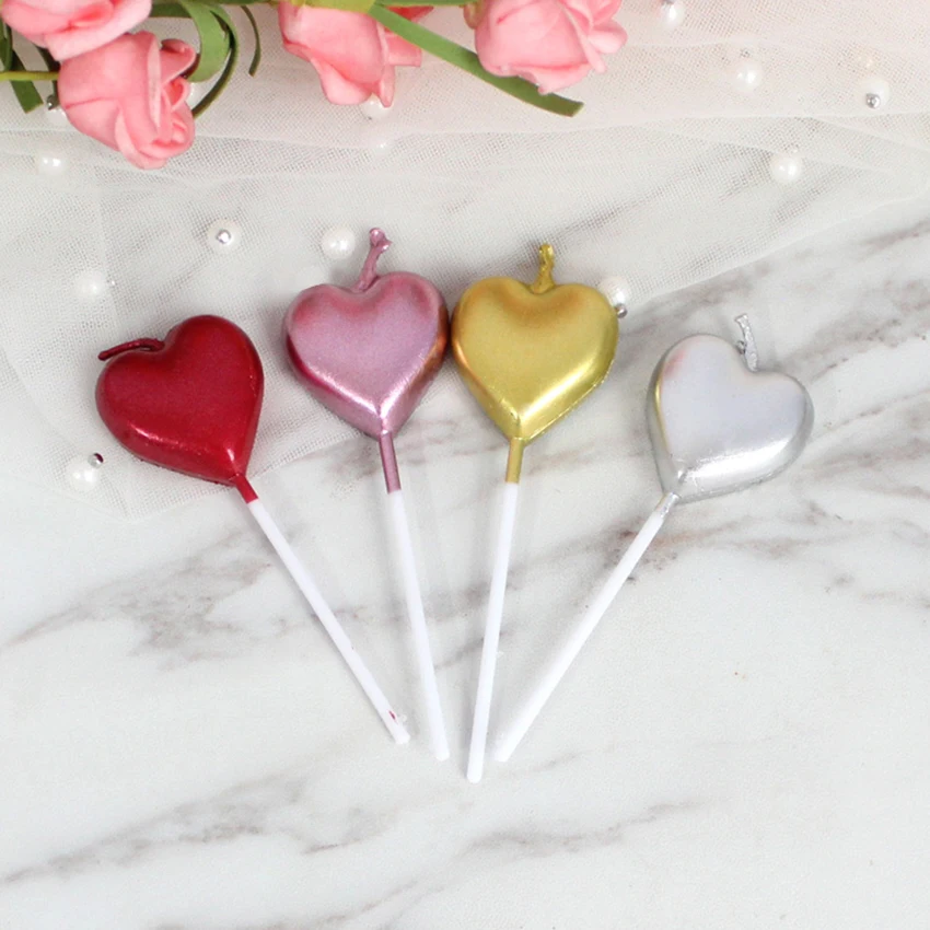 Свеча Любовь Сердце палочки Дизайн торт на день рождения декоративные свечи для