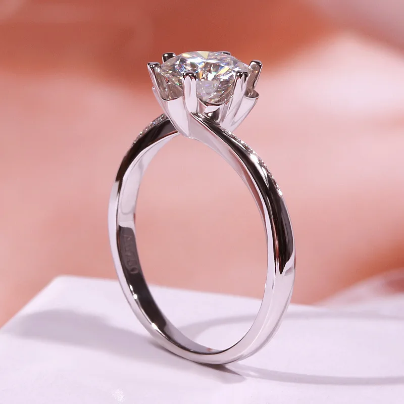 

Real Natural Diamond Jewelry S925 Sterling Silver color Ring for Women Silver 925 Jewelry Anillos De Wedding Bizuteria Rings Box