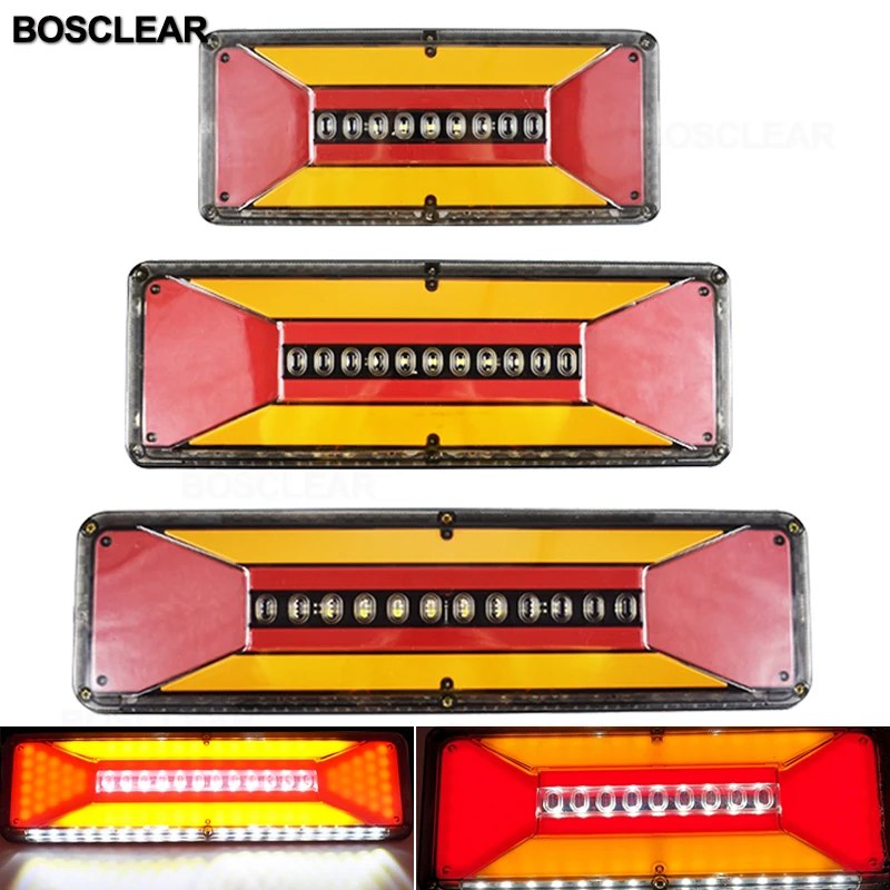 

2pc LED Trailer Truck Brake Light Tail Brake Stop Turn Light Sequential Flowing Signal Lamp Waterproof lorry van Rear taillight