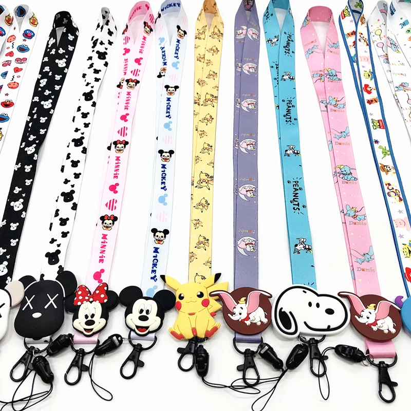 Милый мультяшный брелок ремешки на шею для ключей ID Card Pass Gym USB Phone lanyard DIY