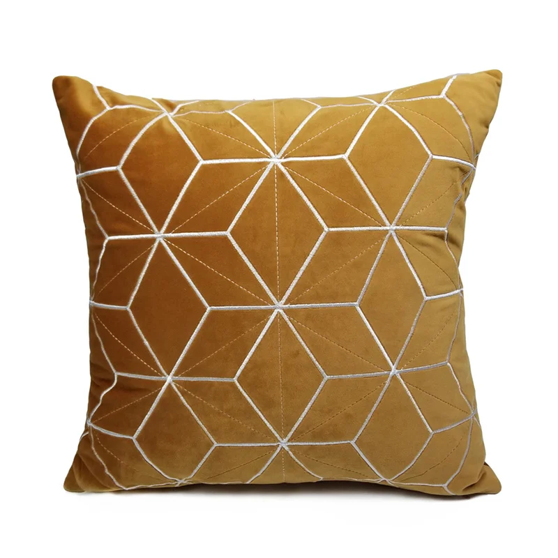 Черный оранжевый мягкие бархатные подушки геометрические современные модные