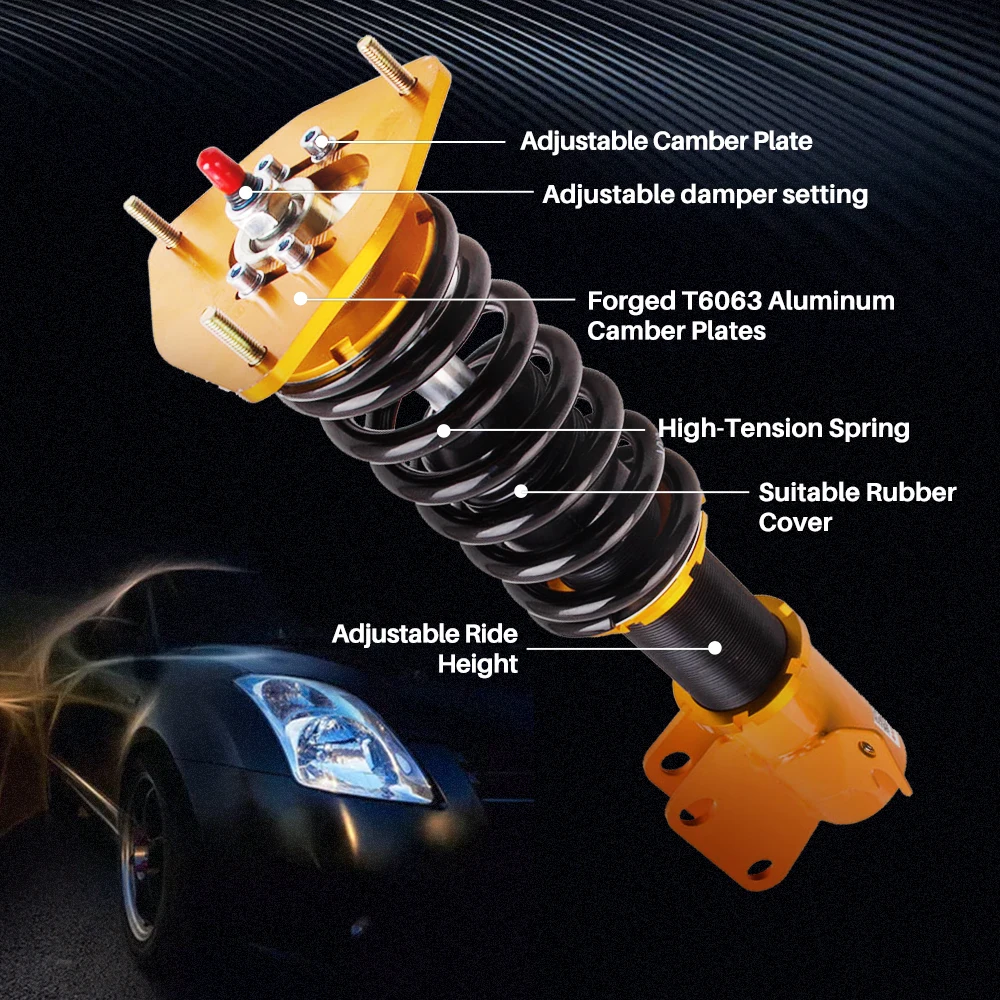 Регулируемые амортизирующие Пружинные стойки для Subaru Impreza WRX GDB GDA STI 02-07 24 уровня |