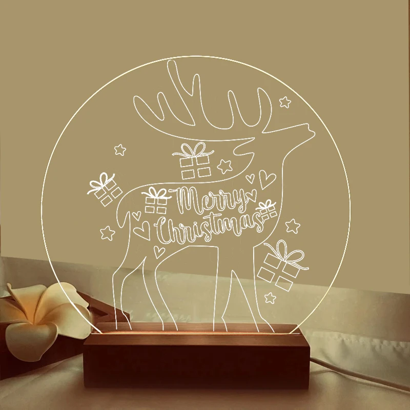 Esspoc рождественские украшения аксессуары USB светодиодный ночсветильник 3d лампа