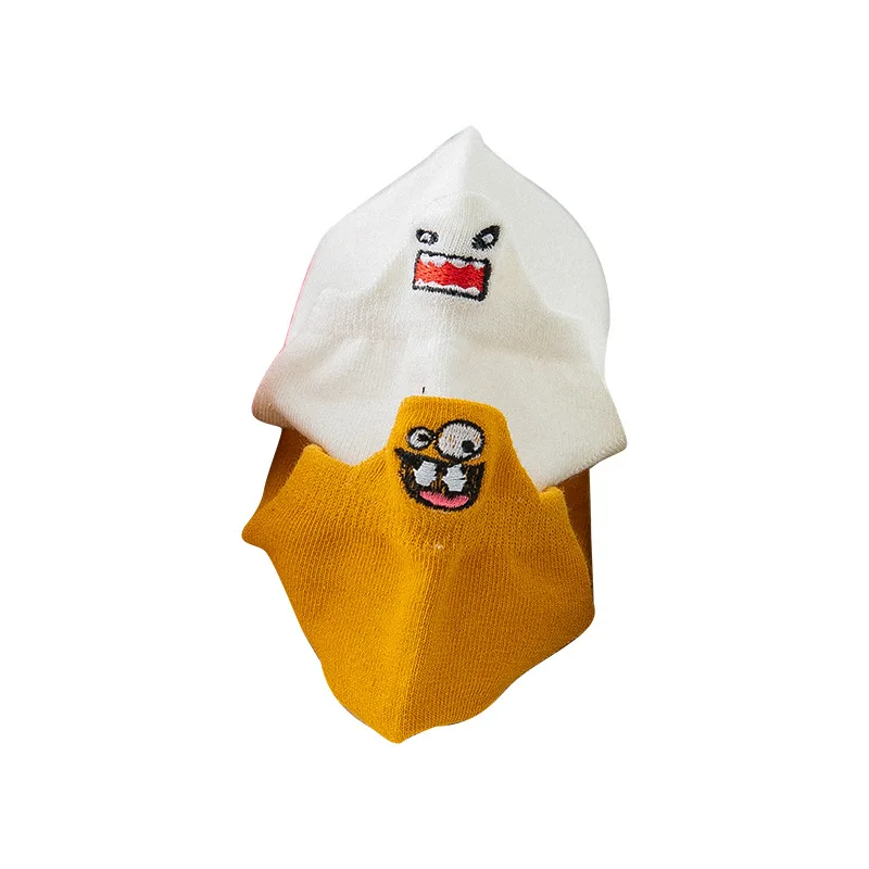 

5Pairs/lot Kawaii Embroidered Expression Little Daisy Printed Women Socks Cotton Harajuku Happy Funny Sock Short Christmas Gift