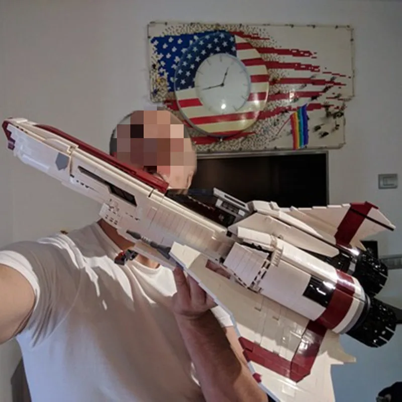 Новая модель lepining MOC-9424 Star Plane The Battlestar Galactica Wars MOC Colonial Viper MKII Fit Technic Building Block Bricks Kid Toy