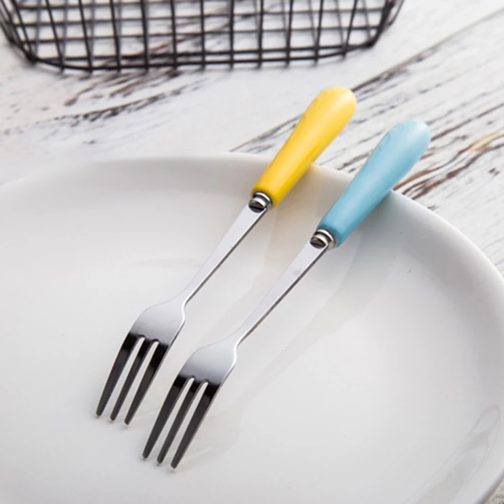 DIY обеденный фруктовый десерт длинная вилка из нержавеющей стали
