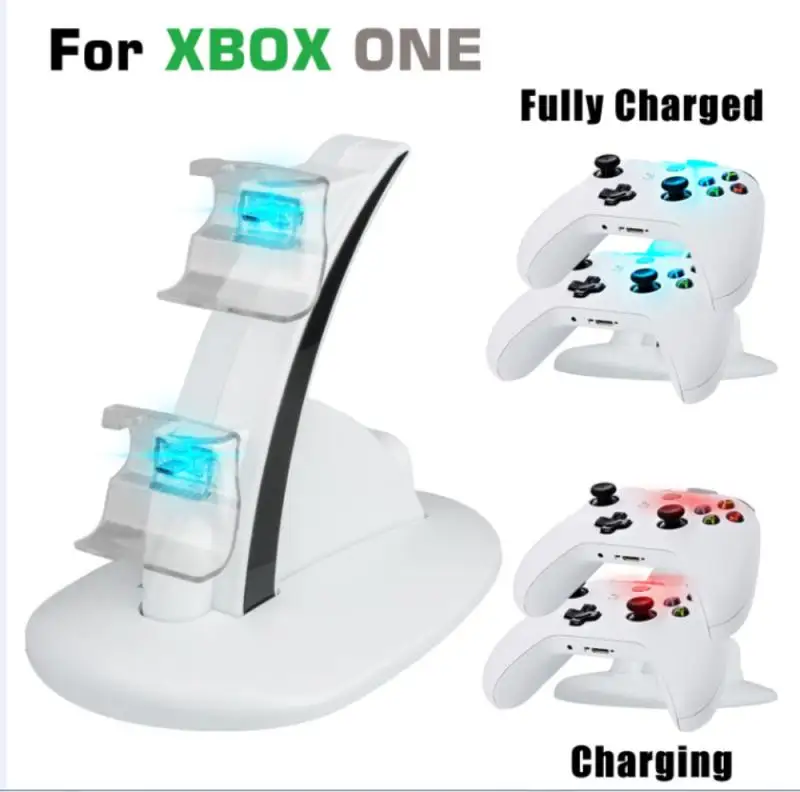 

Wireless Controllers Dock Station Charger Controller LED Light Dual Fast Charging Stand With USB Charging Cable For Xbox One
