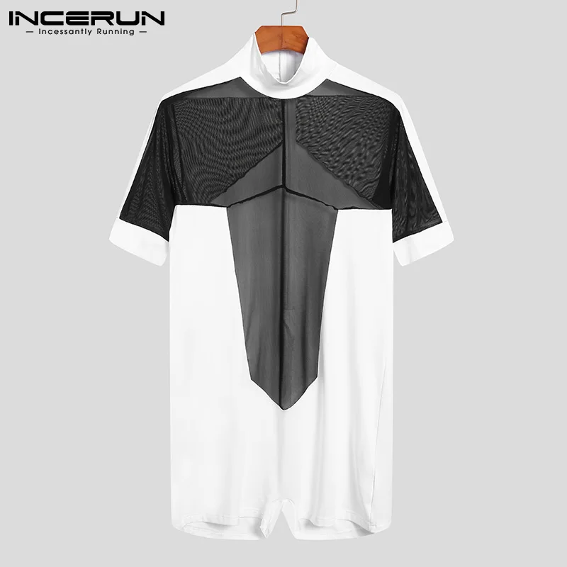 

Боди мужское, с сетчатыми рукавами и высоким воротом, из дышащей ткани, S-5XL