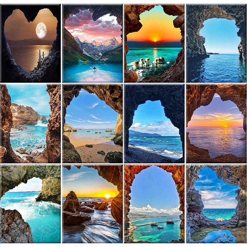 

Oil Paint By Numbers For Adults Seascape Home Decor Pictures Drawing On Canvas DIY Painting By Number Room Wall Art