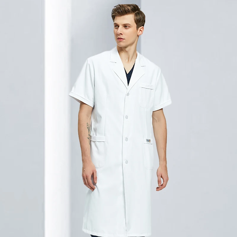 

New Beauty Salon Scrubs Uniform Slim Student Experimental manipulate Workwear Spa Uniform White Blue Coat Service High quality