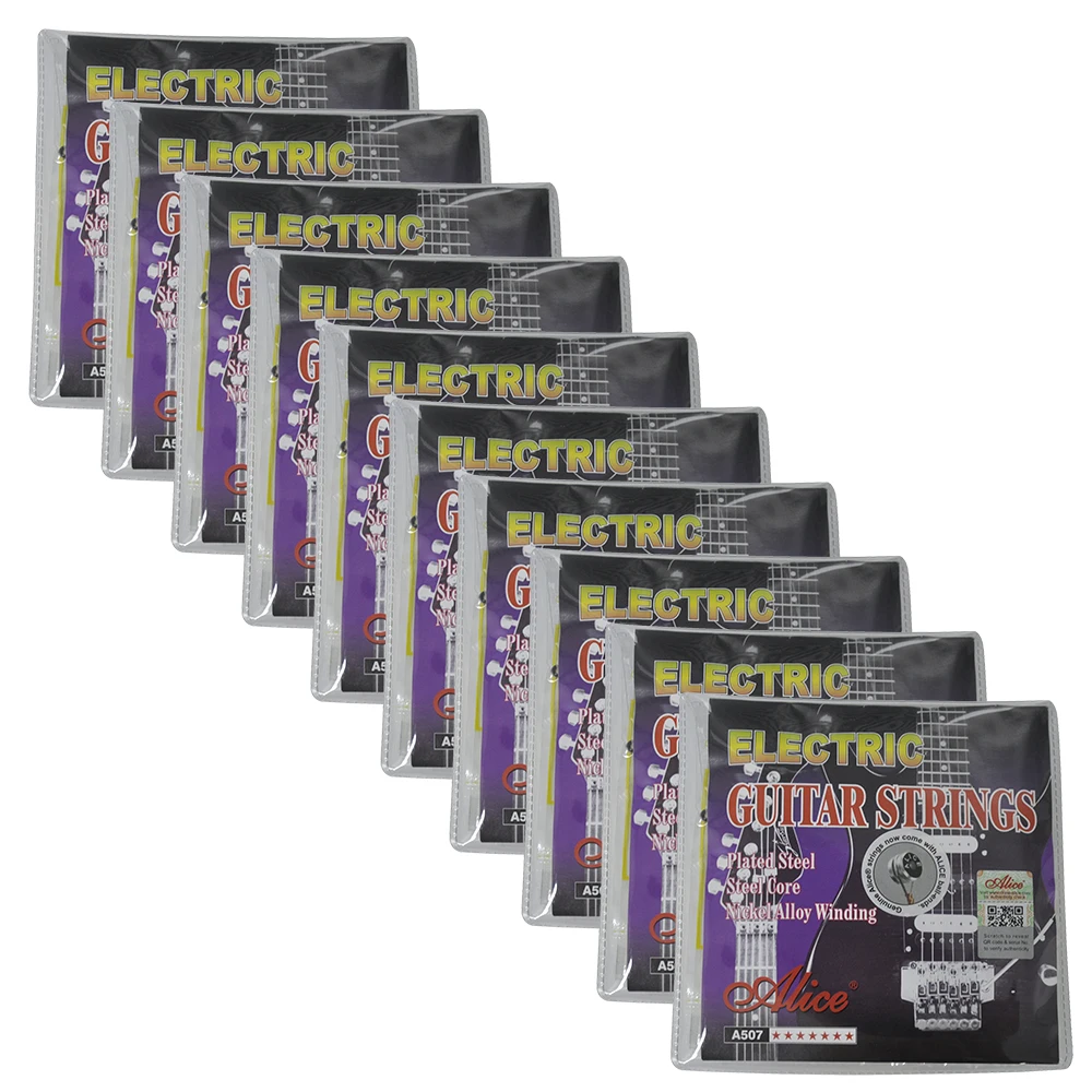 

10Sets Alice Electric Guitar Strings Nickel Alloy Wound 6 Strings Set A507L SL