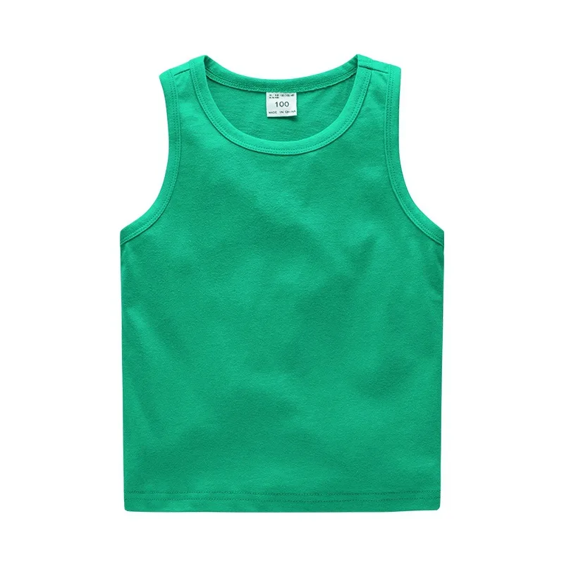 

100% хлопок, Детские футболки, одежда для маленьких мальчиков, однотонный жилет без рукавов, детский летний топ, футболки, рубашки унисекс, нов...