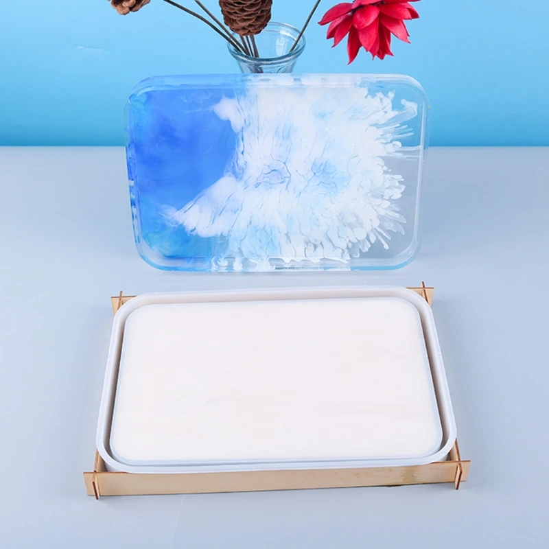 

DIY Handmade Crafts Crystal Epoxy Resin Mold Coaster Fruit Tray Silicone Mould C7AE