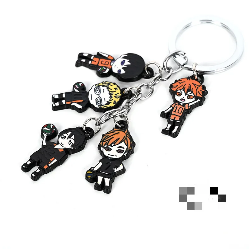 

10pc haikyuu Keychain Anime Zinc Alloy Volleyball Juvenile kimetsu no yaiba Genshin impact gift for friends key chain wholesale