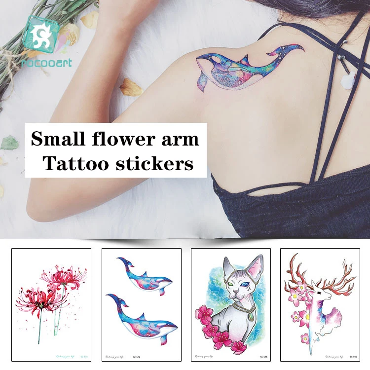 

Tattoo Stickers Cartoon Animal Tattoo Stickers Fake Tattoo for Woman Waterproof Dolphin Small Fresh Temporary Tattoo Stickers