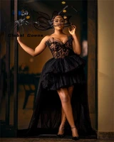 sexy african black sweetheart prom dress 2021 tiered party gowns arabic formal dresses nigeria vestidos de gala homecoming gowns