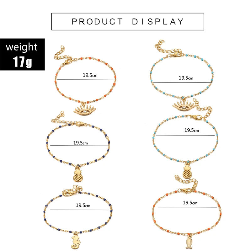 Tocona золотые глаза искусственная рыба набор ножных браслетов для женщин