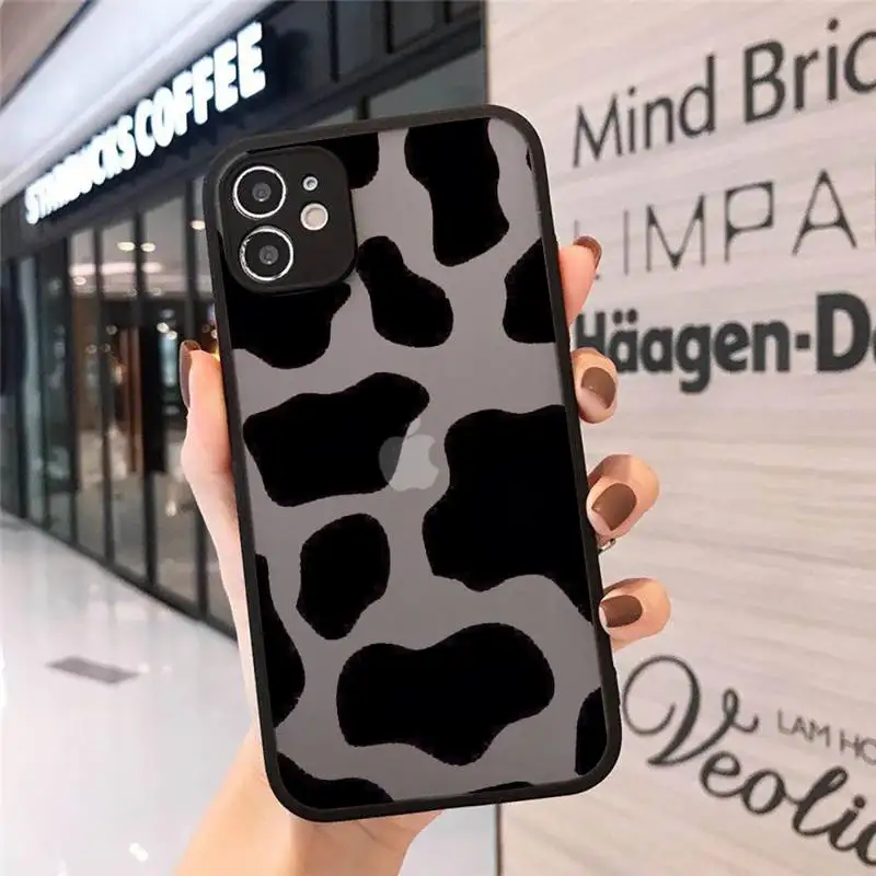 

Cow color Print fashion Pattern texture Phone Case For iphone 12 11 8 7 plus mini x xs xr pro max matte transparent cover