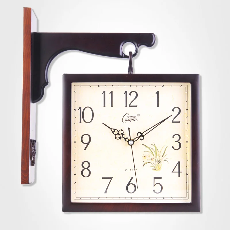 

Simple Living Room Wall Clock Mute Fashion Creative Double-sided Watch Clock Art Deco White Wall Watches Home Decor 6W463