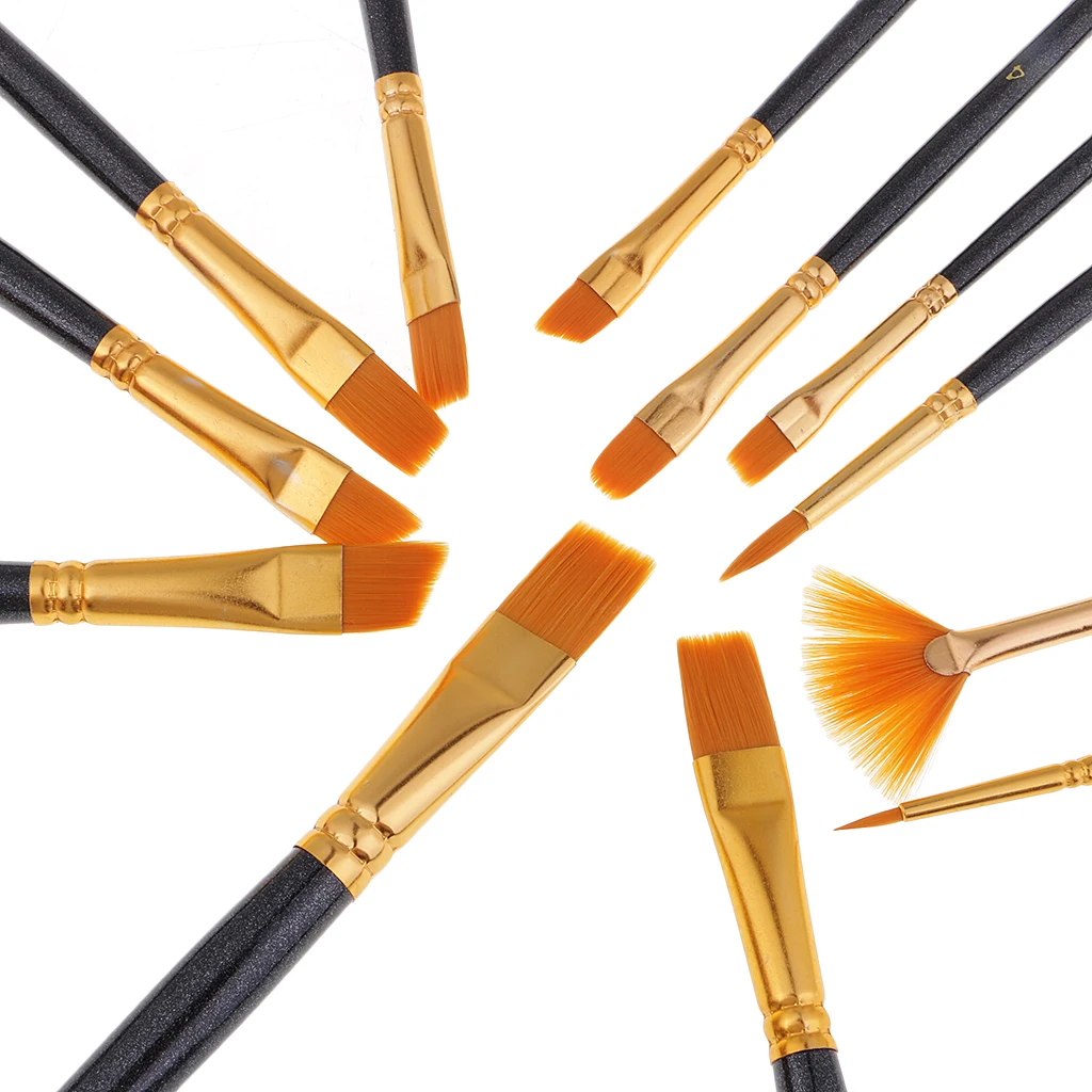 

Set Of 12 Drawing Brush Nylon Hair Brushes Art Paint Brushes Set Art Painting Tools for Painting Drawing DIY Craft Accessories