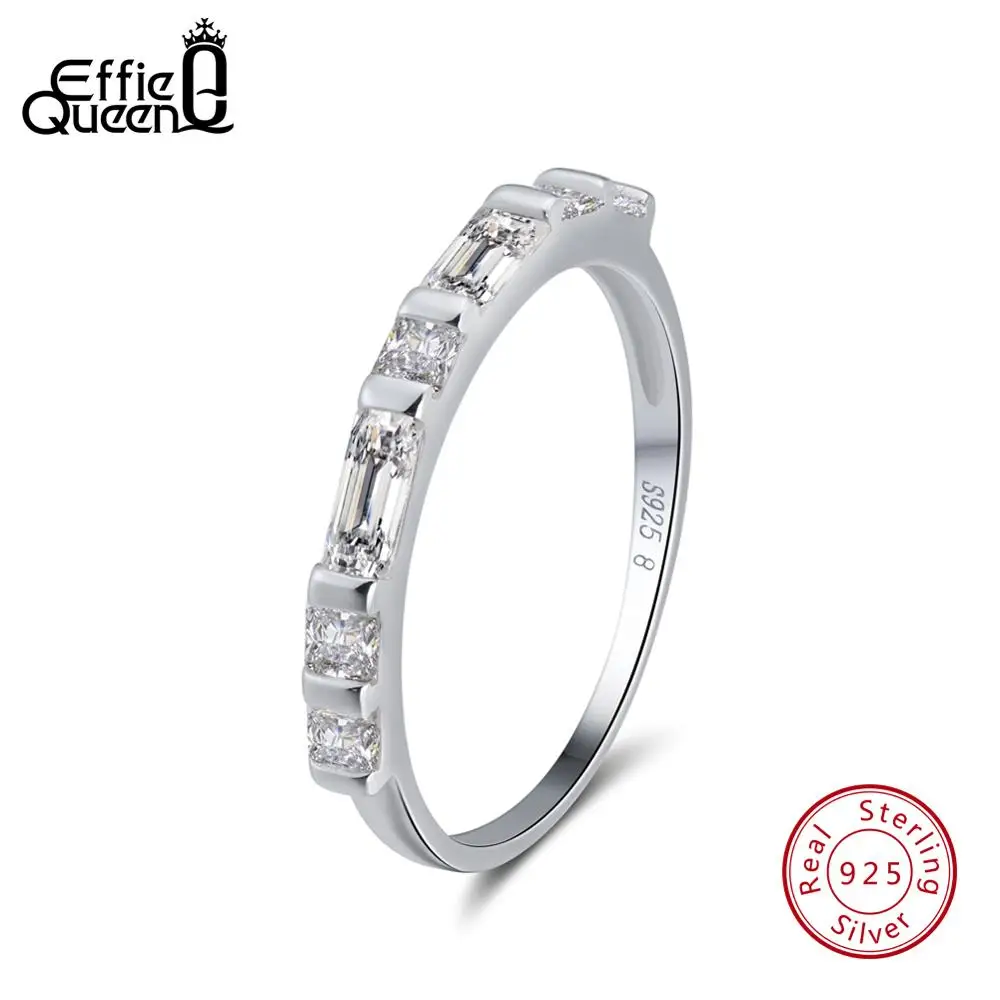 SR66 Effie queen 925 пробы серебряные женские кольца обручальные вечерние кольца вечность Свадебные украшения с AAA сверкающий Циркон TSR66 - Цвет камня: SR66