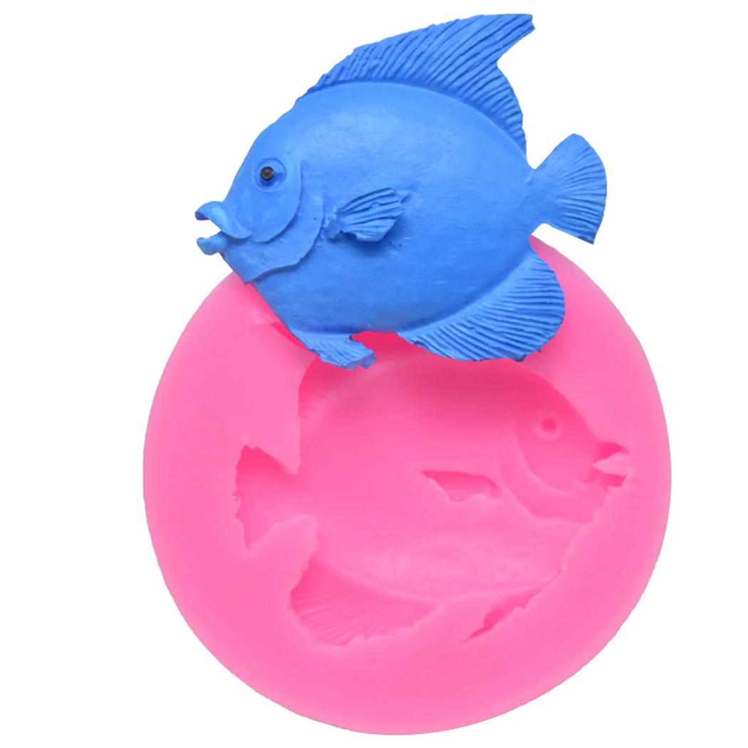 

1pc Fish Shaped Silicone Mold Fondant Mold for Baking Non-Stick DIY Baking Tray Heat-Resistant Chocolate Candy Mold Cake Tool