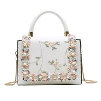 vintage flower lace handbags womens crossbody bags 2021 fashion gold chain ladies messenger bag evening clutch female purses