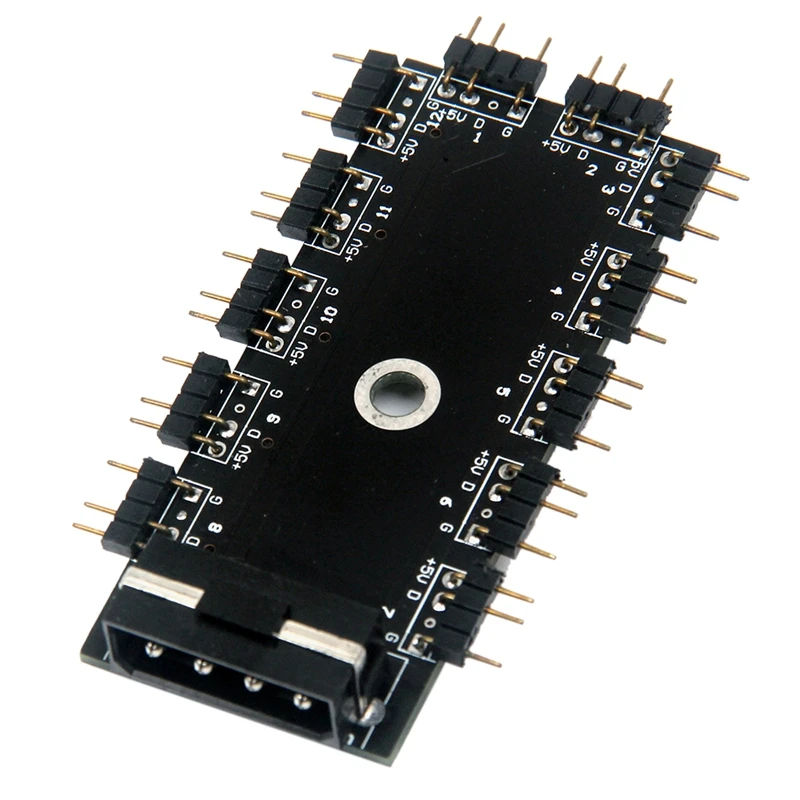 

Motherboard AURA 5V 3Pin RGB Interface Synchronization RGB Hub, 10 Channel 5V RGB LED Distributor Hub IDE Power Supply