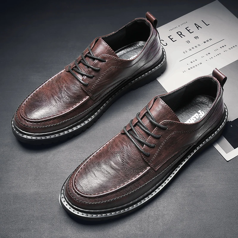 

Shoes Men Fashion Men Athletic Shoes Sneakers Autumn Men's Sports Fashion Casual Hand Stitching Leather Classic Oxford For