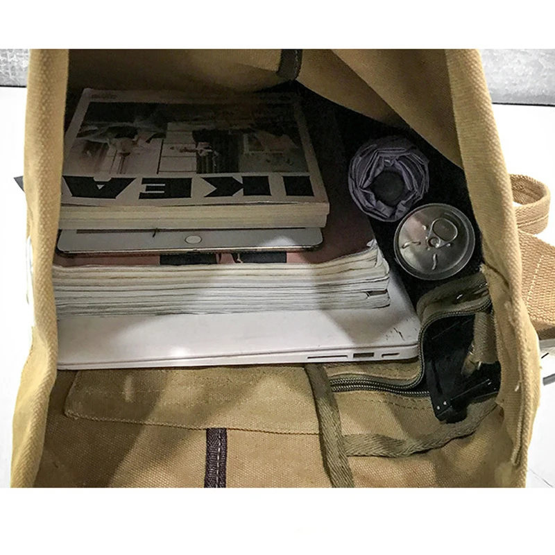 

Men's Backpacks Travel Rucksack Mountaineering Bagpack High Quality Canvas Bucket Shoulder Bags Men Army Trip Foldable Hand Bag