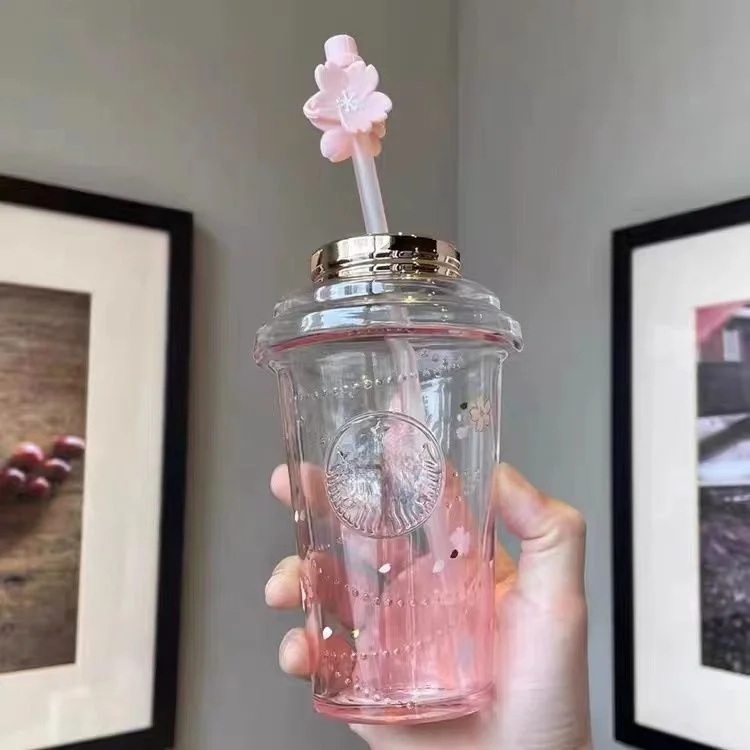 

Starbark Cup 15 Styles Straw Cup Girl Heart Sakura Cup Goddess Glass Korean Juice Cup Glass Drinkware Kawaii Mug Coffee Mugs