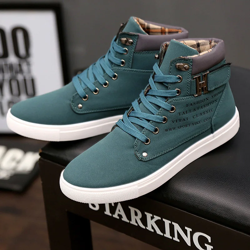 Green Мужские зимние ботинки; botas masculina; коллекция года; модные теплые ботильоны из искусственной кожи и хлопка с микрофиброй; ботинки Осень-зима; Мужская обувь; размеры 39-47 - Цвет: Green