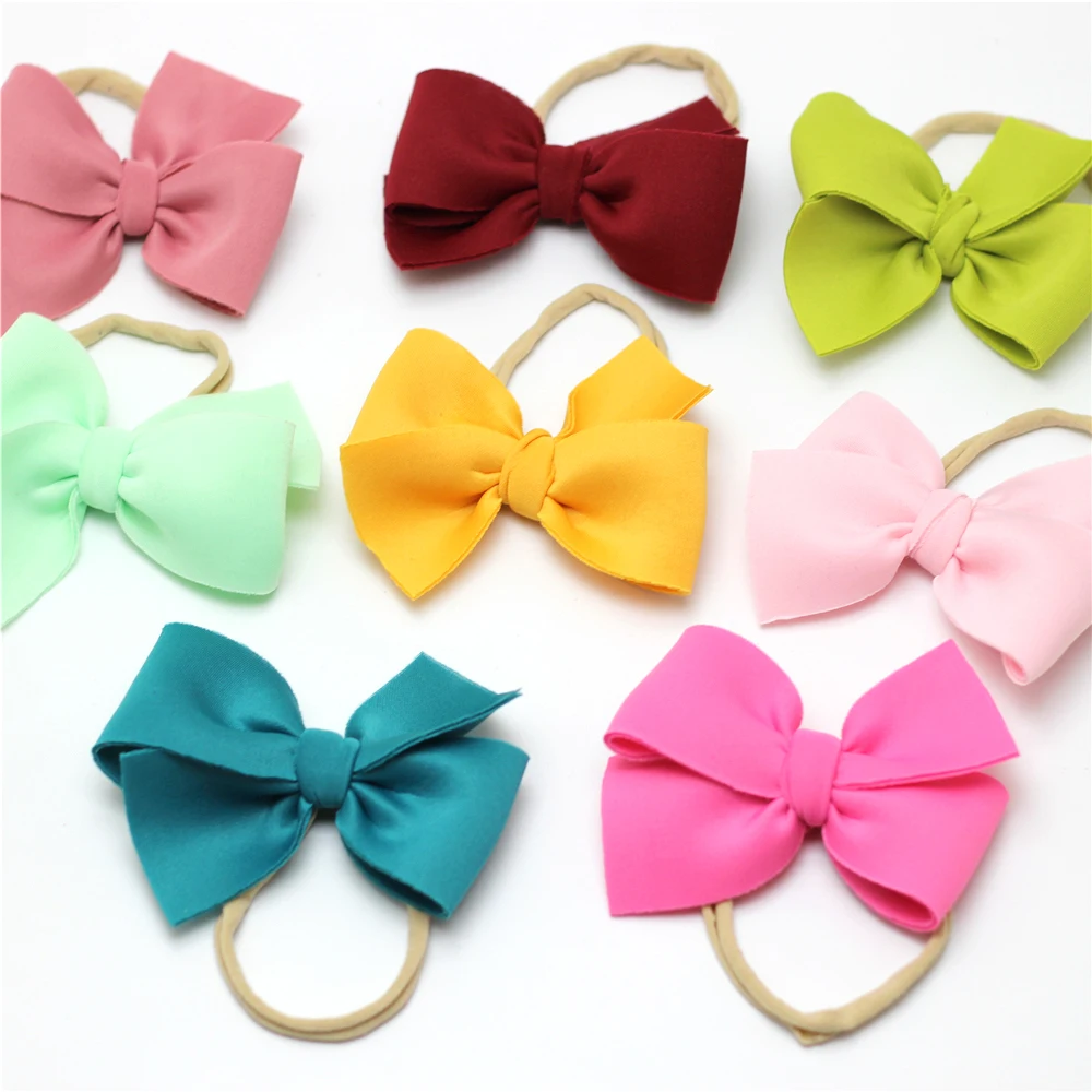 Нейлоновая повязка на голову для девочек Повязка с бантом Детская Bebe Fille Opaska Dla